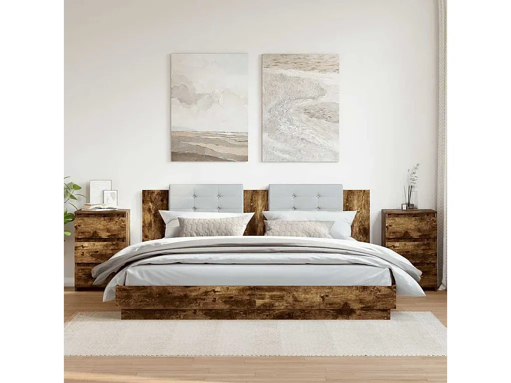 Zwei Nachttische in Räuchereiche Optik aus Holzwerkstoff