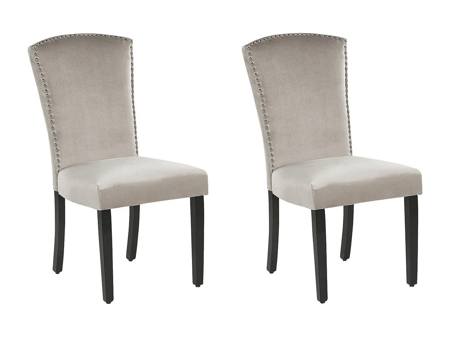 Moderner Esszimmerstuhl im 2er Set aus grauem Samtstoff