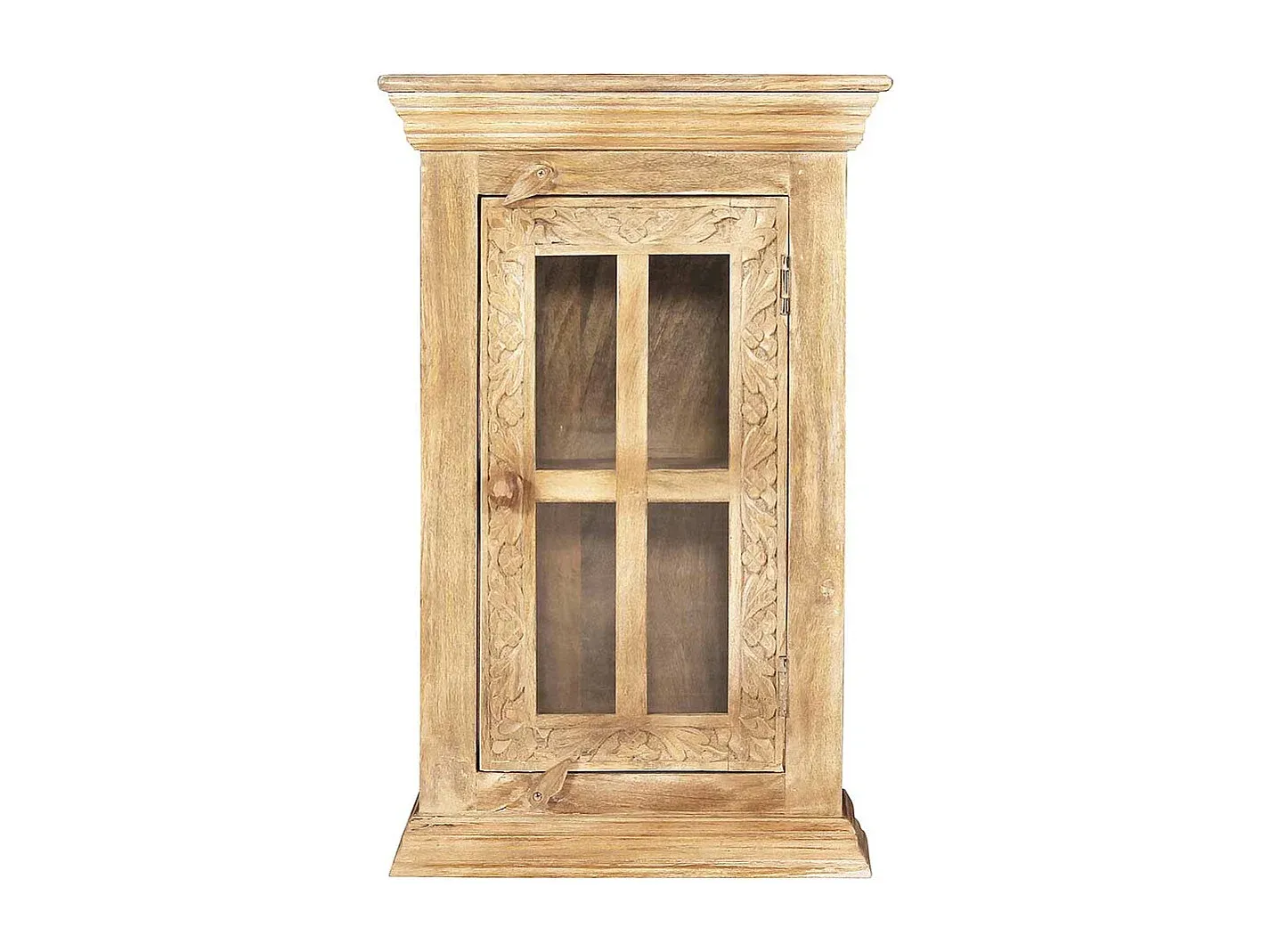 Handgefertigter Hängeschrank aus Mangoholz für das Badezimmer