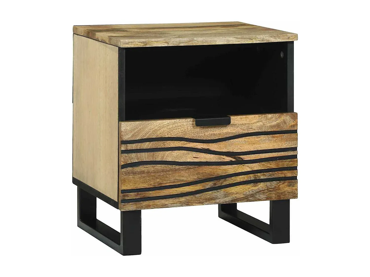 Holz-Nachttisch in Braun mit Stauraum