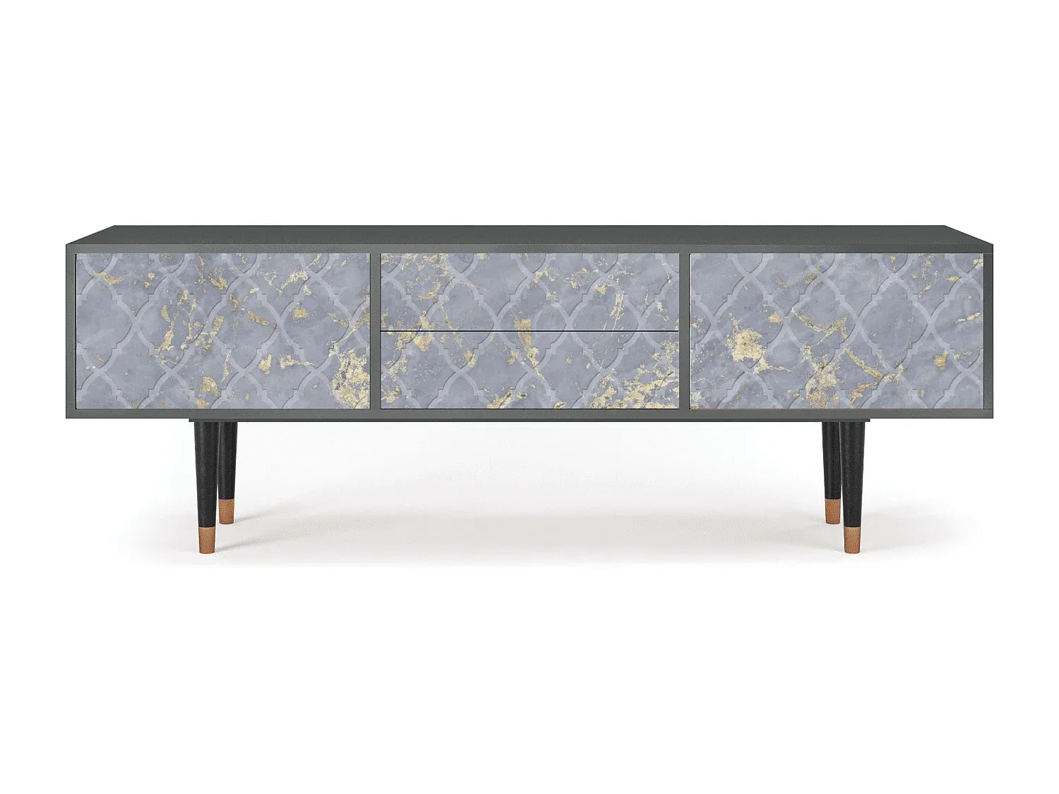 Moderner TV-Schrank mit Rauchglas und Stauraum, 170x59x48 cm