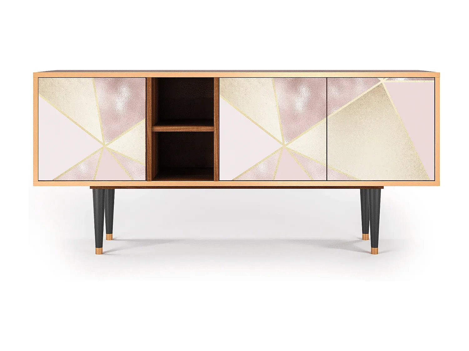 Elegantes TV-Regal mit Stauraum, Walnuss