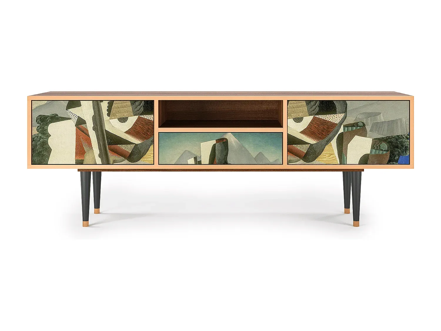 TV-Schrank - Modernes Design in Walnussoptik