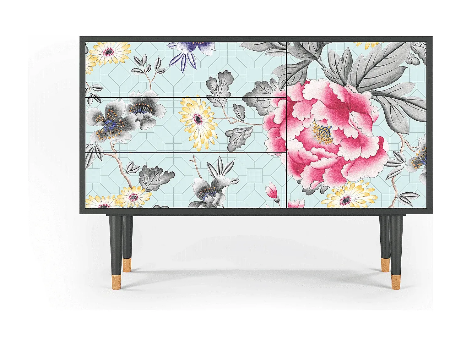 Modernes Sideboard mit Stauraum, Anthrazit, 115 x 84 x 41 cm