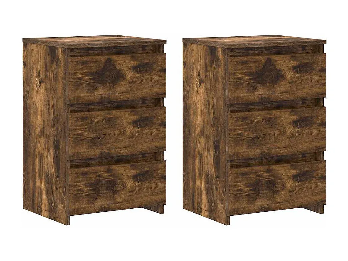 Zwei Nachttische in Räuchereiche Optik aus Holzwerkstoff