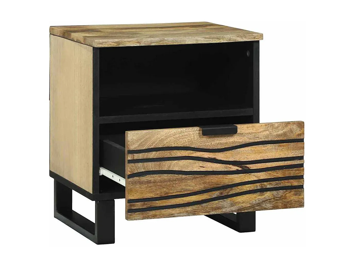 Holz-Nachttisch in Braun mit Stauraum