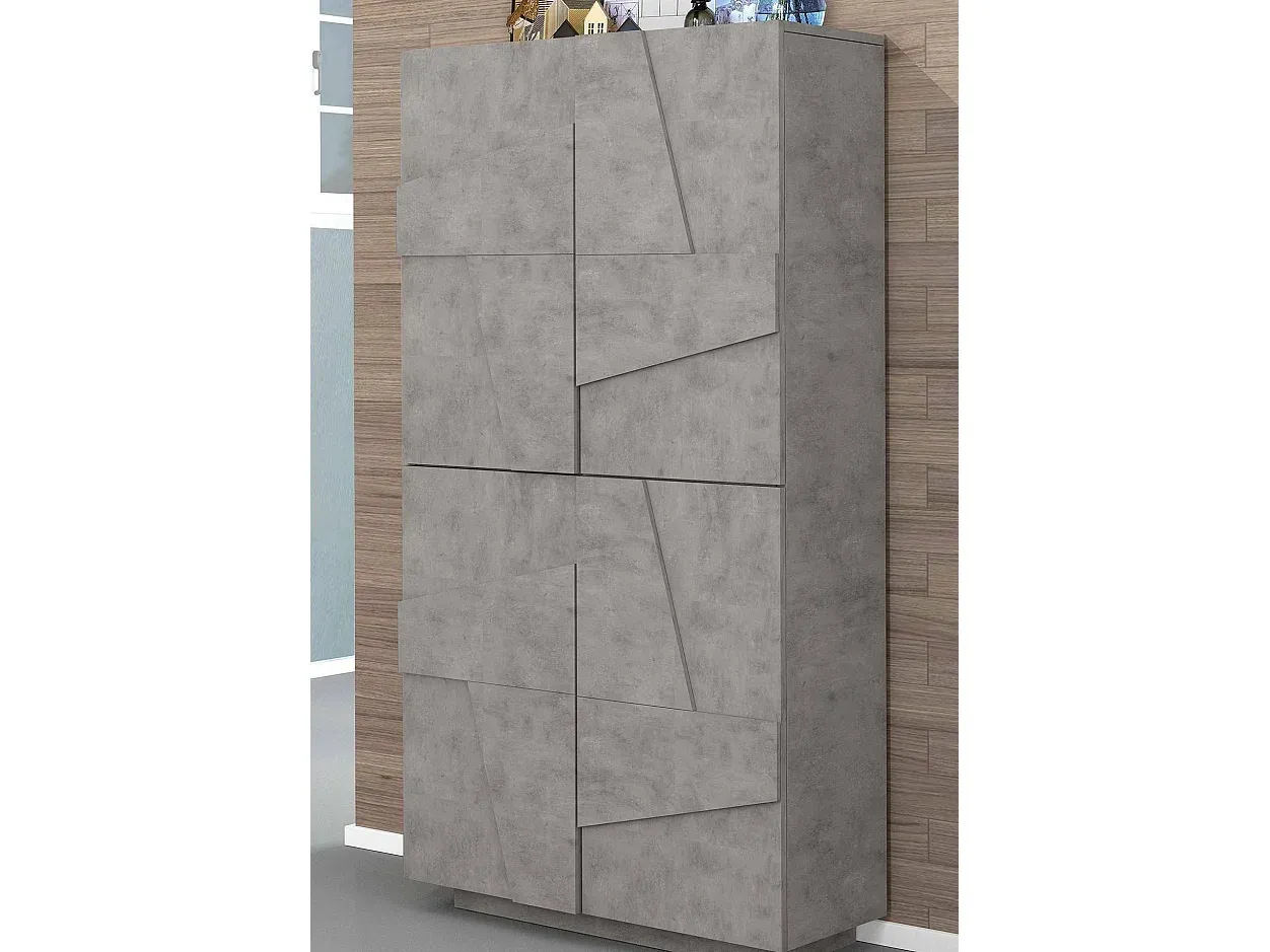 Moderner Schuhschrank mit Flügeltüren und Schieferoptik