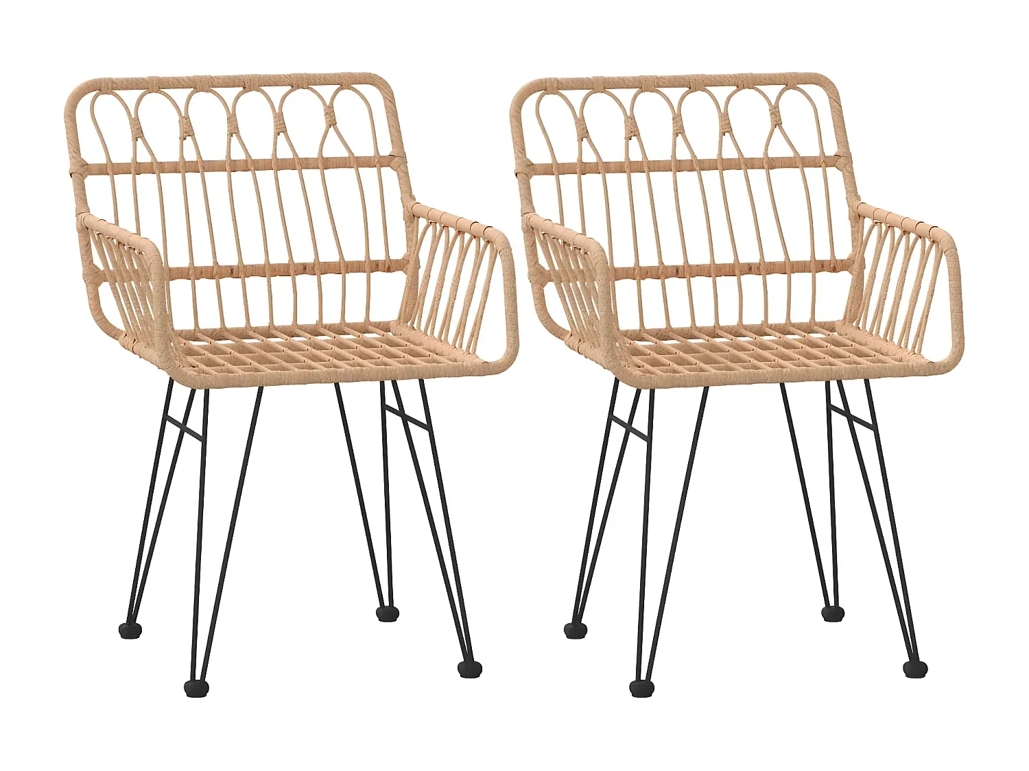 Garten-Essgruppe aus Poly Rattan, 3-teilig