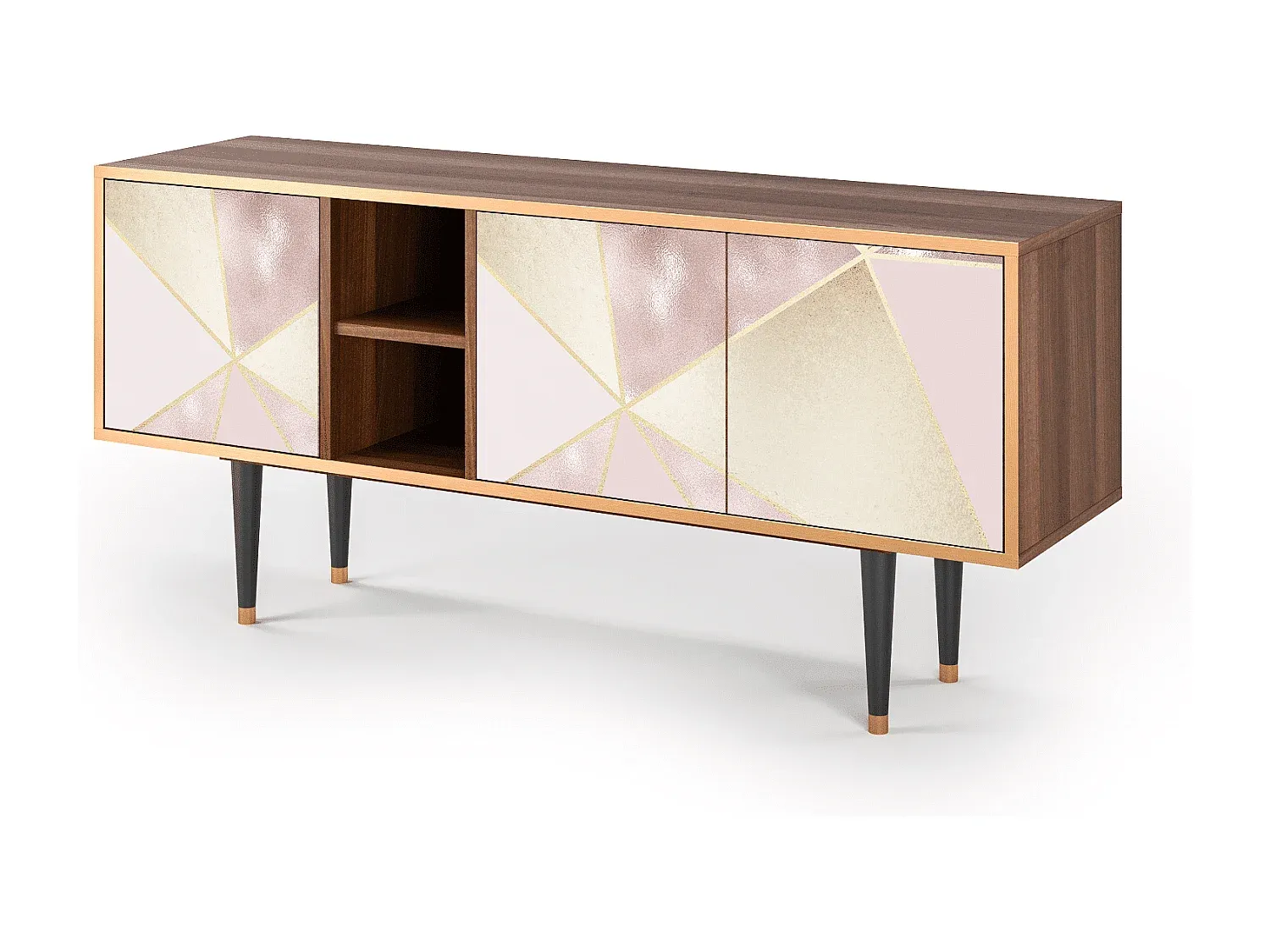 Elegantes TV-Regal mit Stauraum, Walnuss