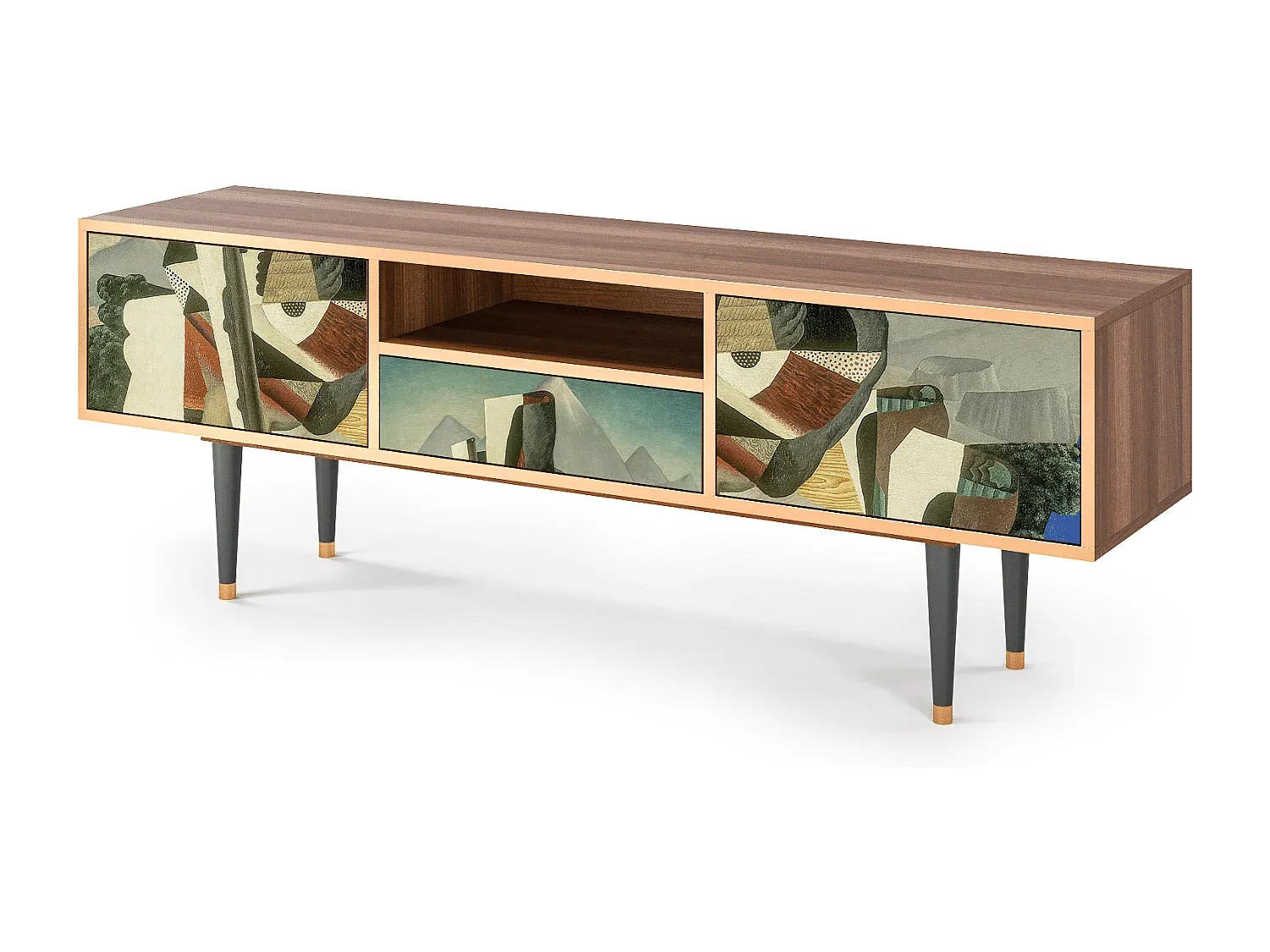 TV-Schrank - Modernes Design in Walnussoptik