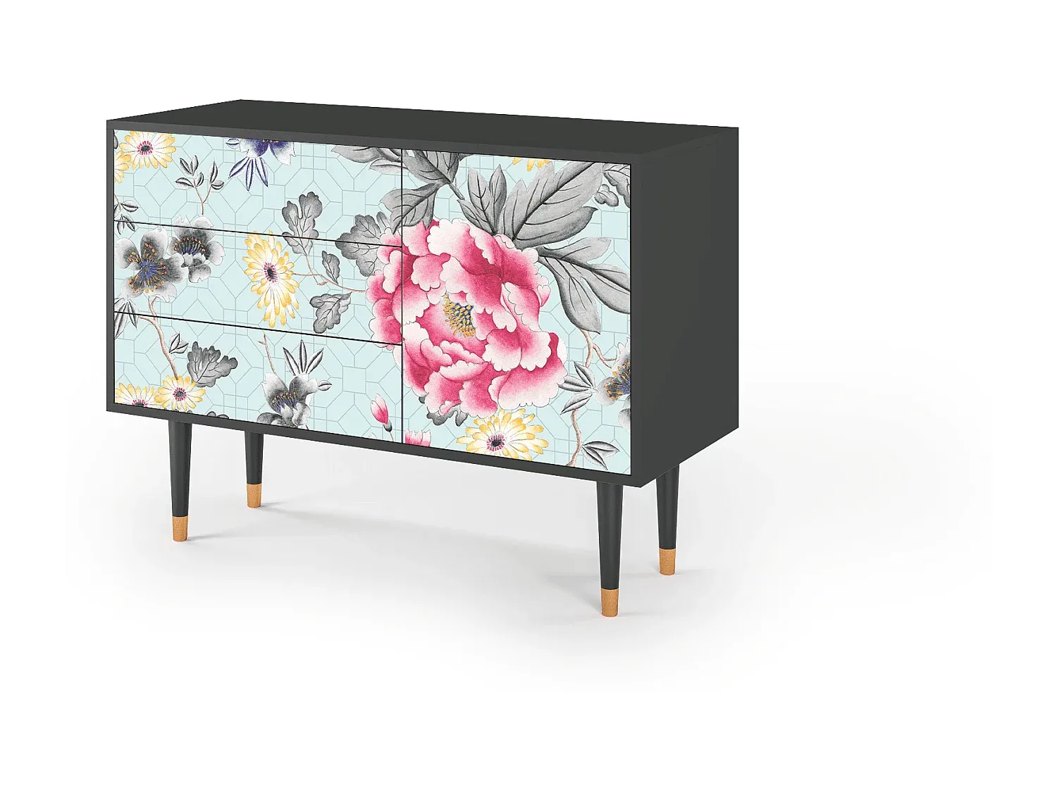 Modernes Sideboard mit Stauraum, Anthrazit, 115 x 84 x 41 cm