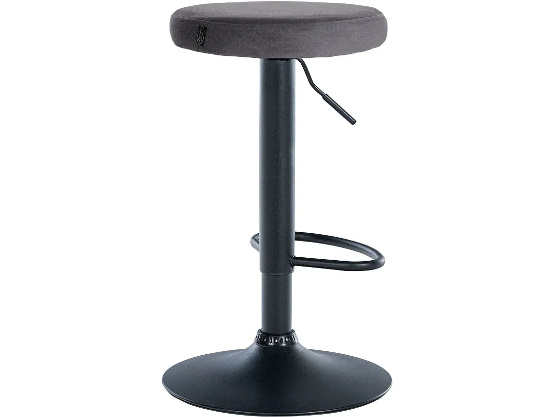 Moderner Barhocker aus Samt in Dunkelgrau
