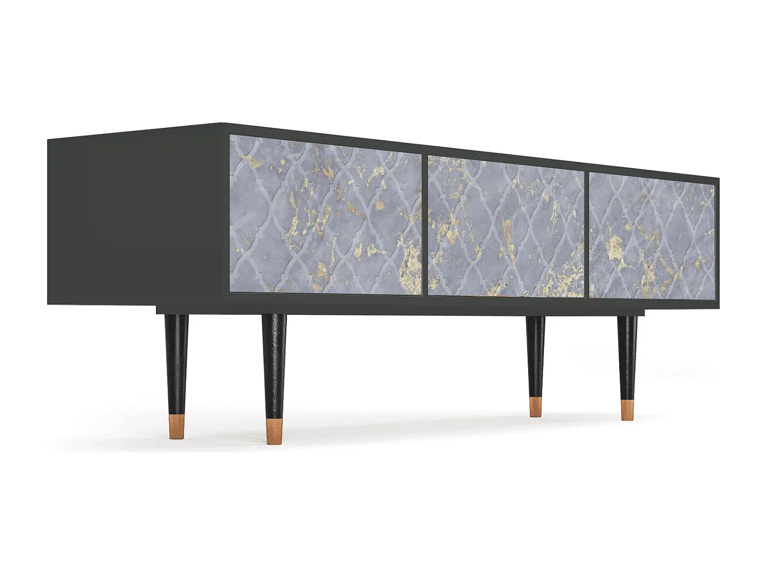 Moderner TV-Schrank mit Rauchglas und Stauraum, 170x59x48 cm