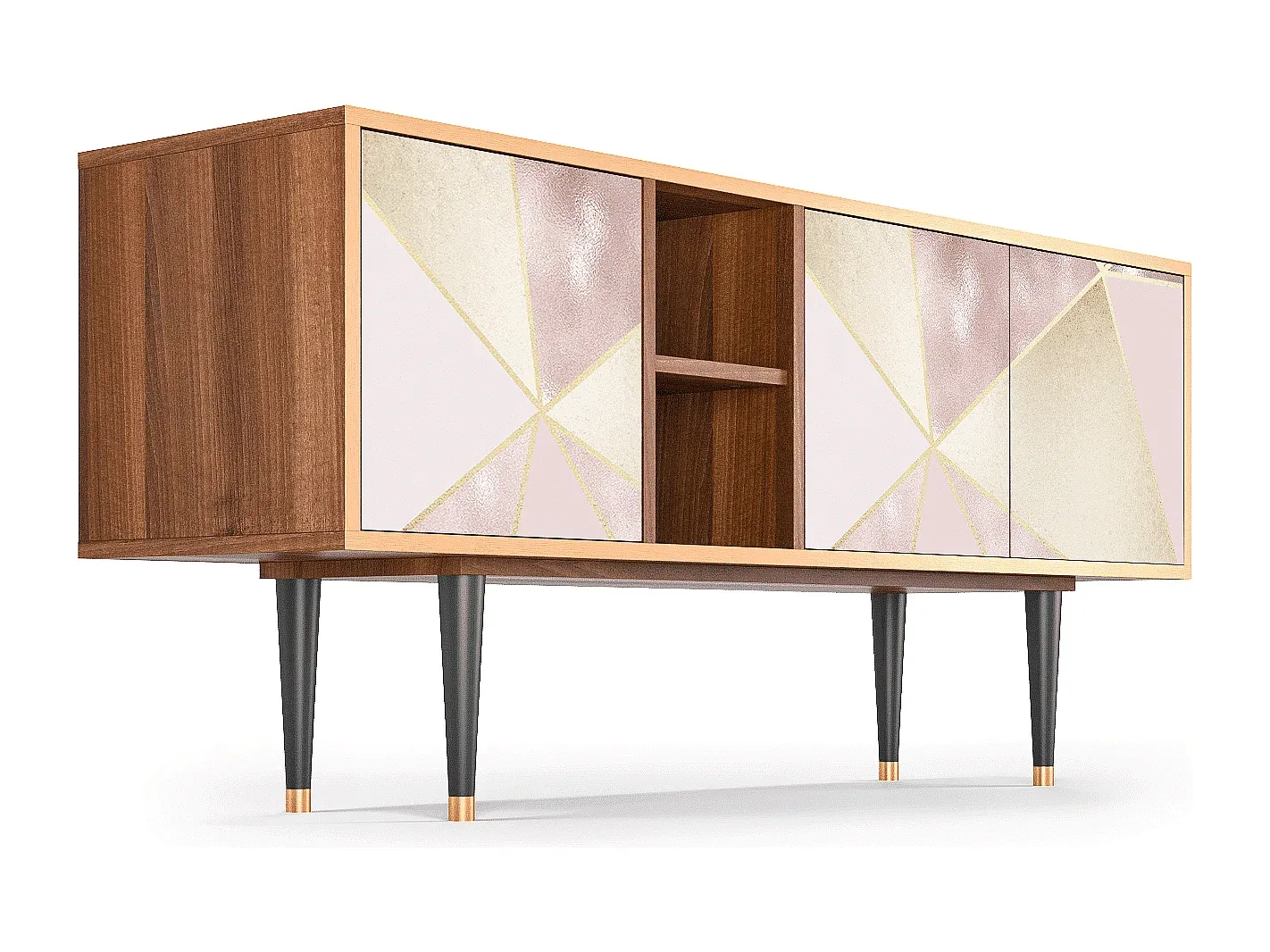 Elegantes TV-Regal mit Stauraum, Walnuss