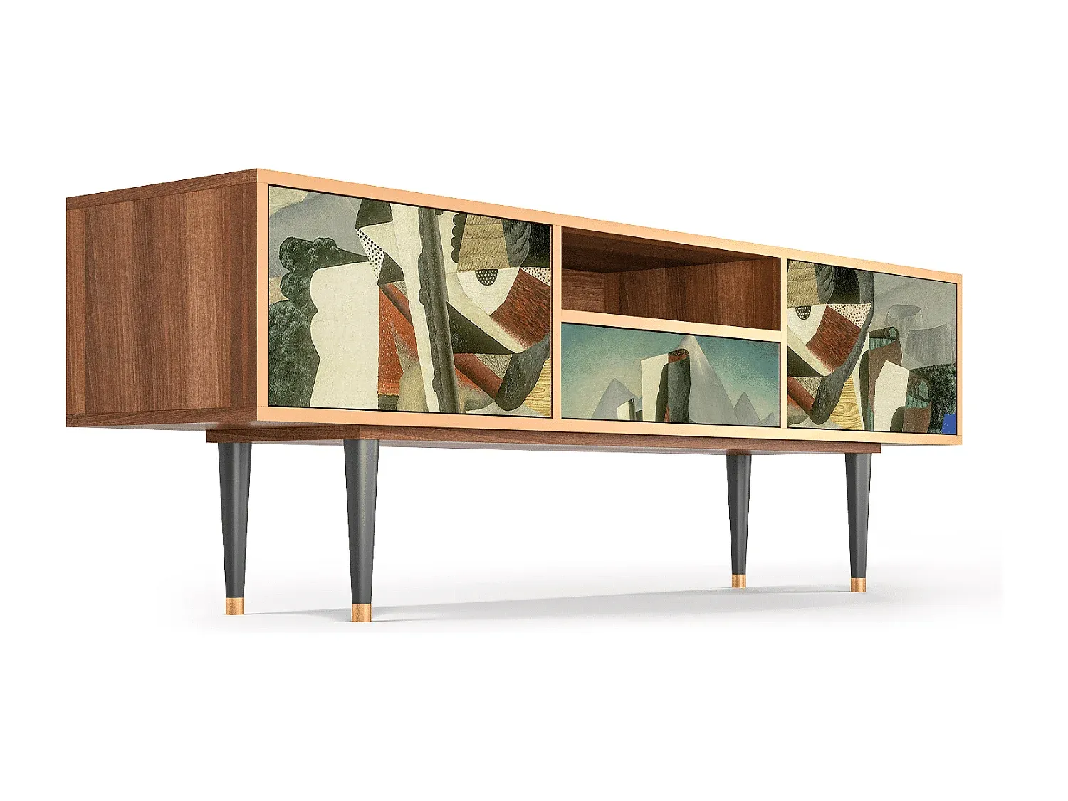 TV-Schrank - Modernes Design in Walnussoptik