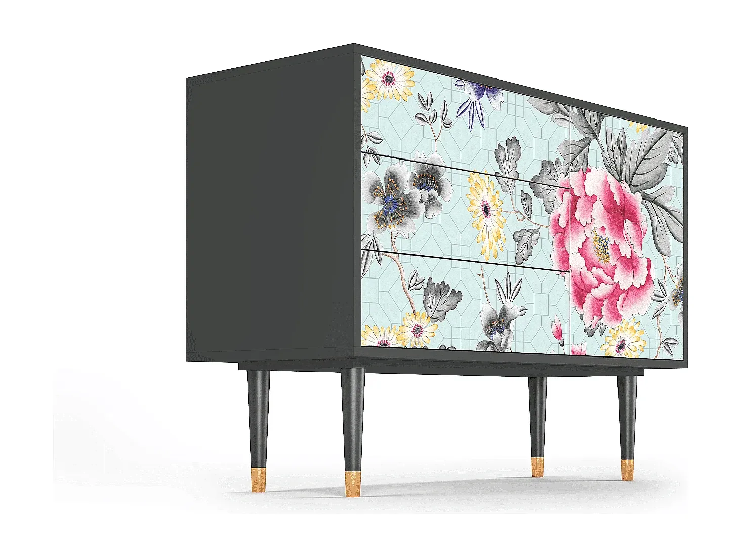 Modernes Sideboard mit Stauraum, Anthrazit, 115 x 84 x 41 cm