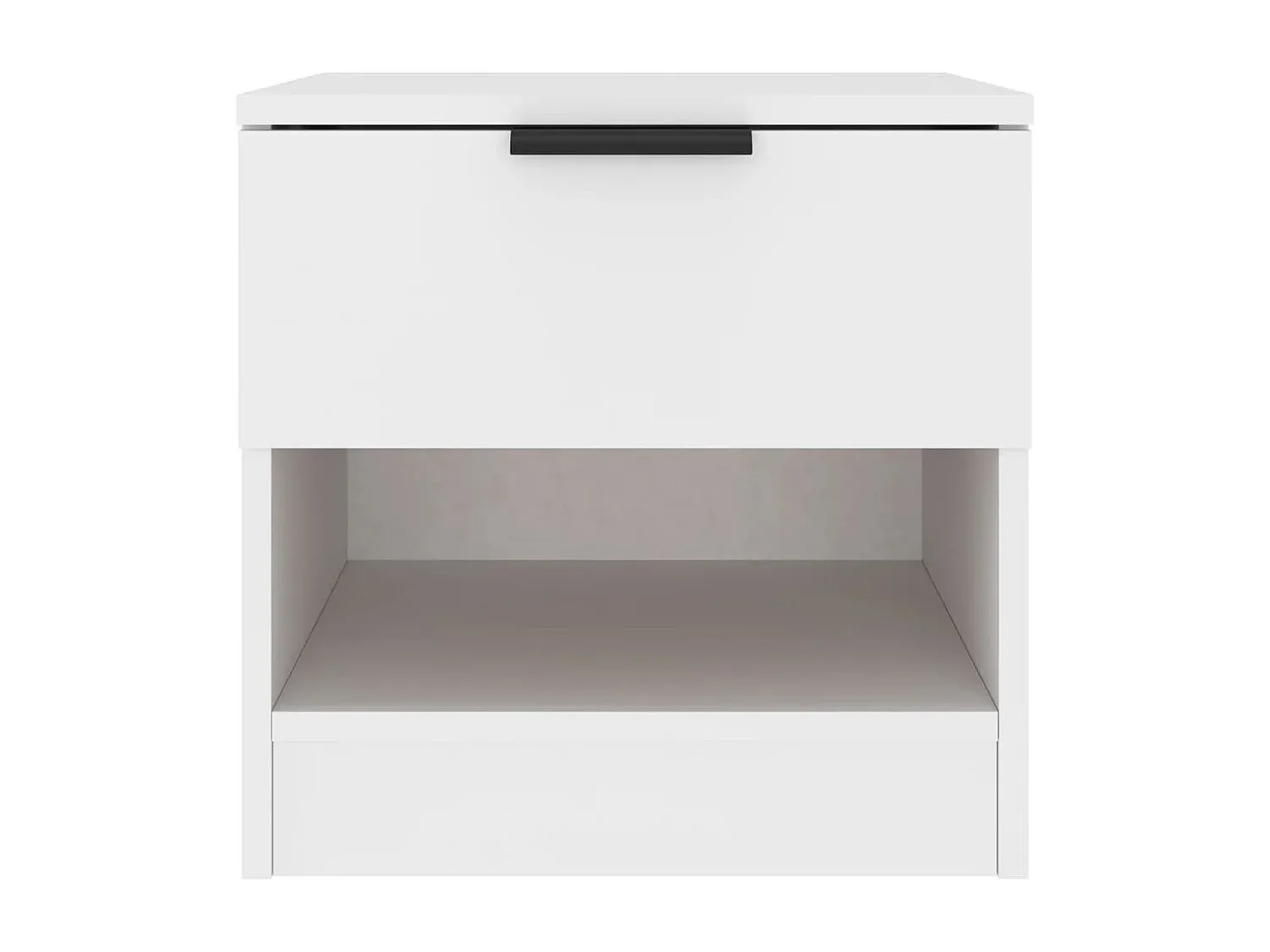 Moderner Nachttisch im 2er-Set, Weiß, Holzmaterial