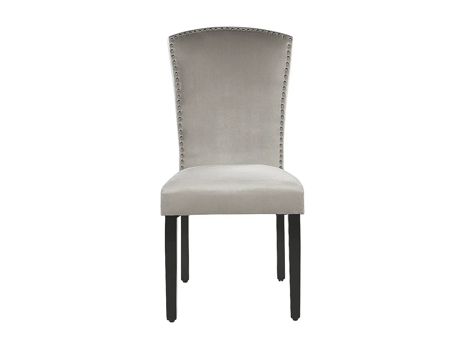 Moderner Esszimmerstuhl im 2er Set aus grauem Samtstoff