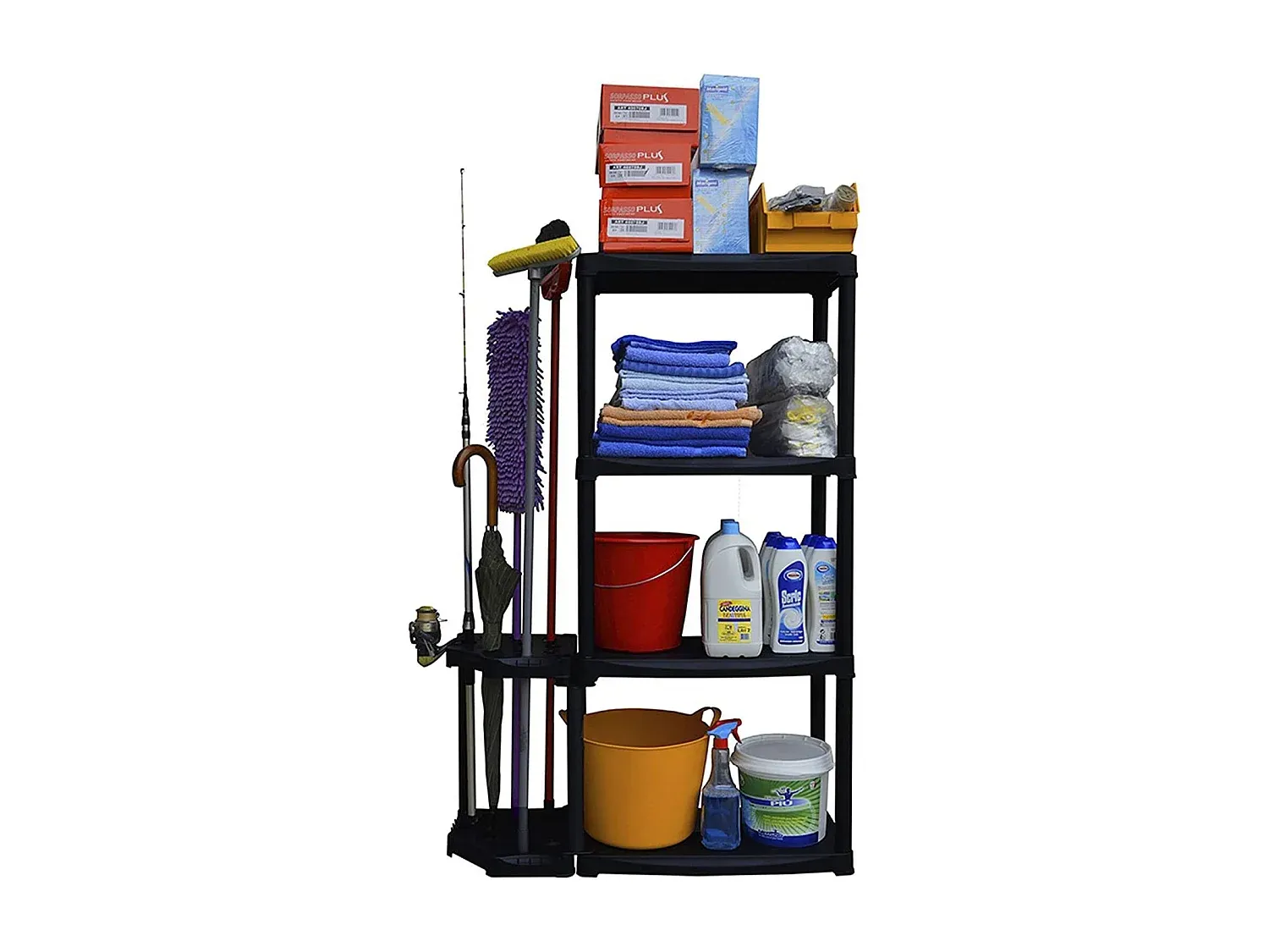 Outdoor-Garderobe mit Mehrzweck-Regal und 2 Ablagen, anthrazit