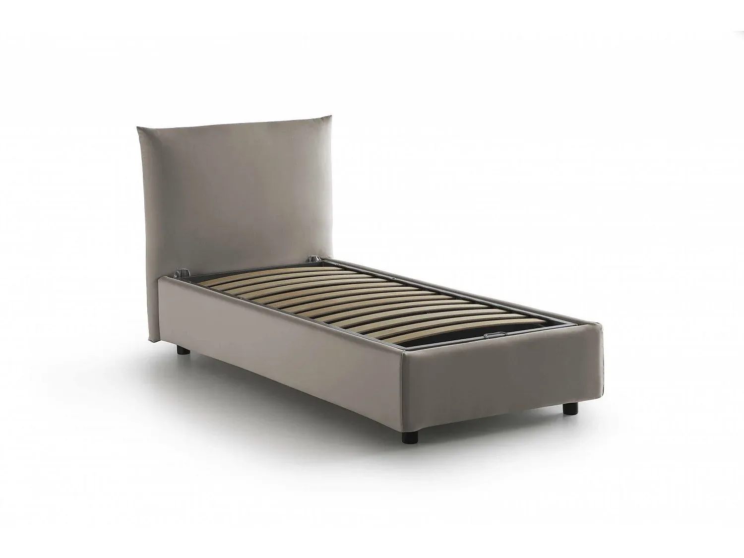 Einzelbett mit Stauraum und Matratze 80x190 cm, seitlich öffnend