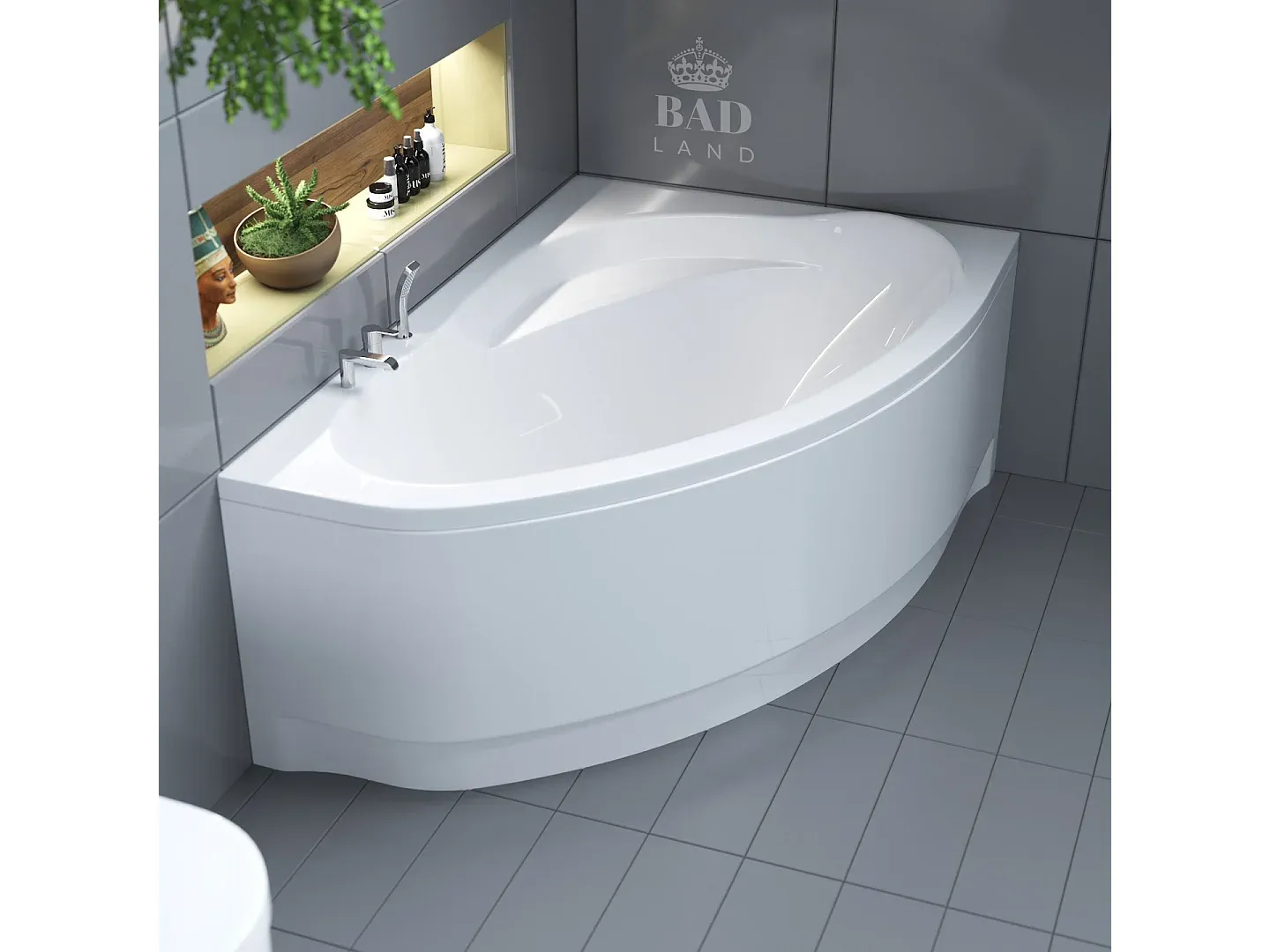 Eckbadewanne 150x100 cm mit Verkleidung