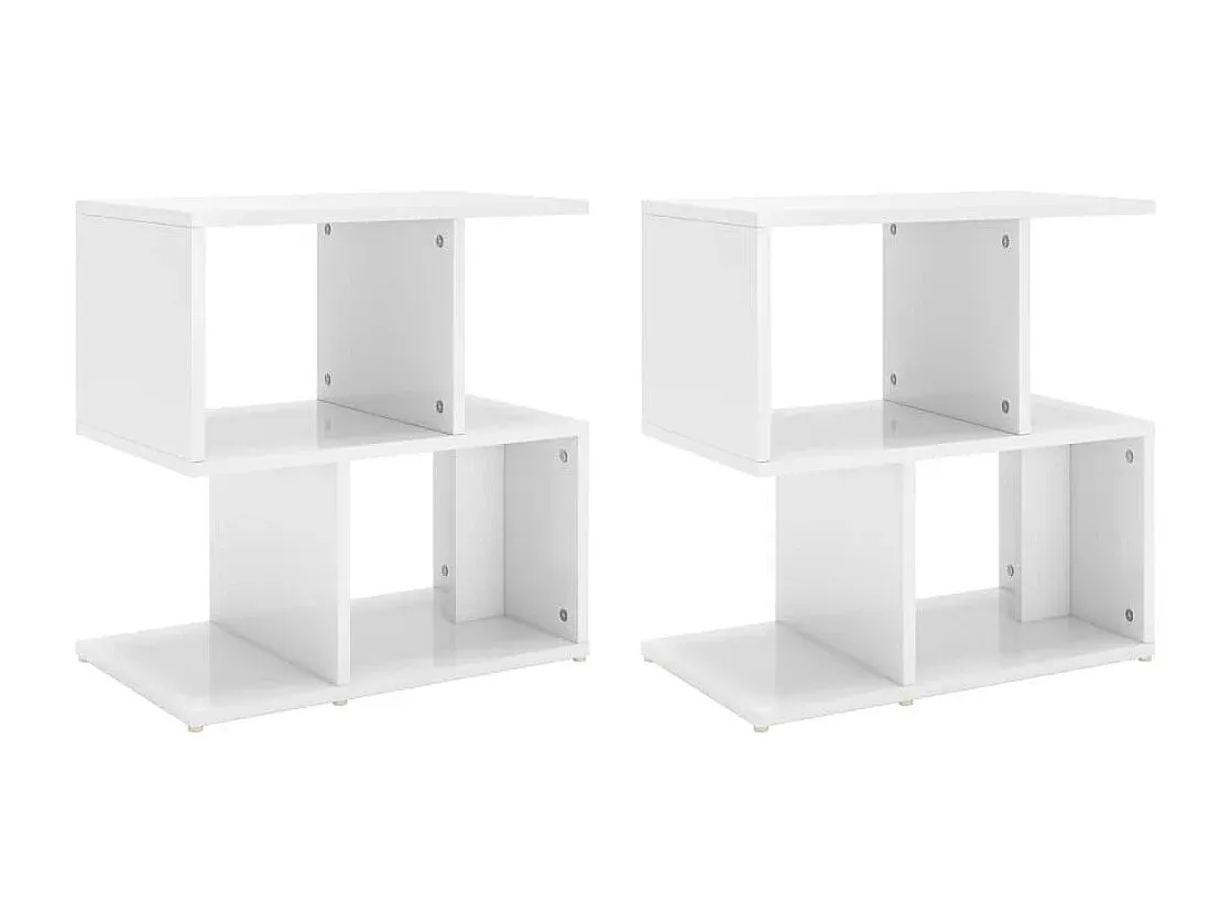 Moderne Nachttische, Hochglanz, Weiß, 50x30x51,5 cm