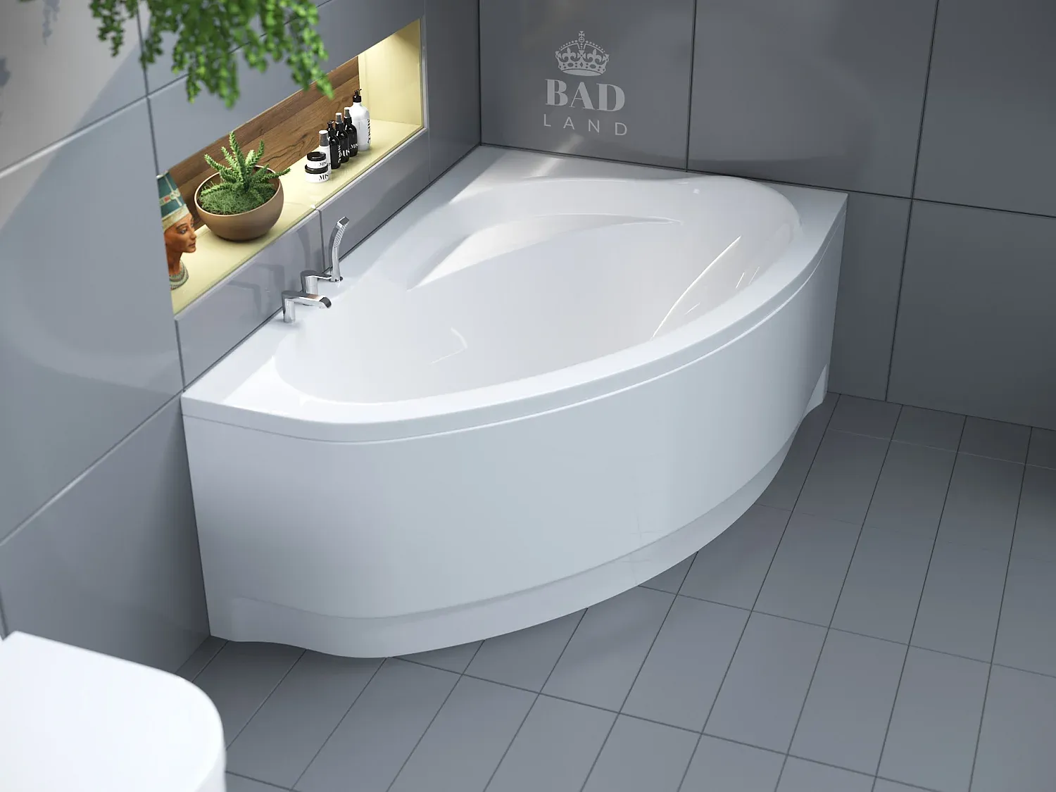 Eckbadewanne 150x100 cm mit Verkleidung