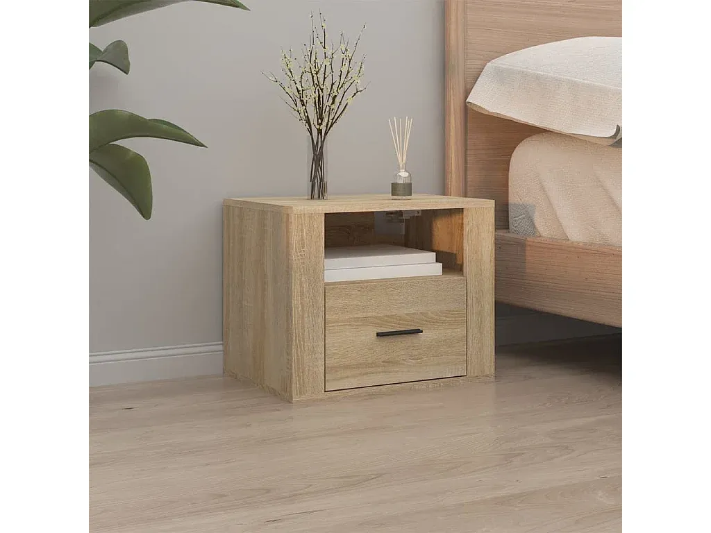 Wandmontierter Nachttisch aus Sonoma-Eiche, 50x36x40 cm