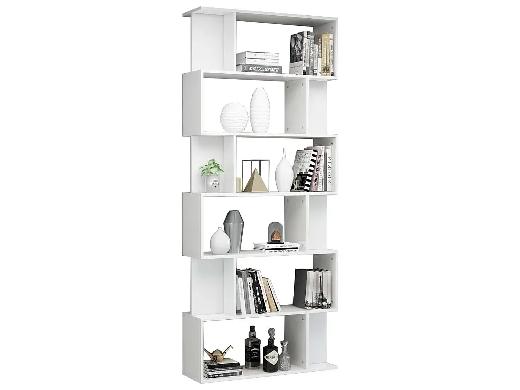 Hochglanz-Weiße Raumteiler Bücherregal 80x24x192 cm