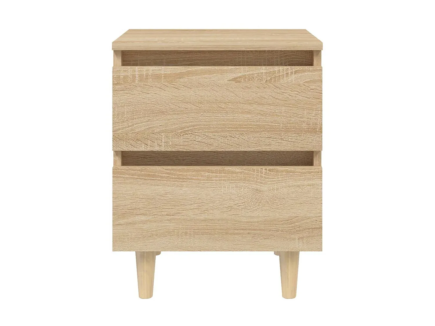 Moderner Nachttisch mit Kiefernholz-Beinen, Sonoma-Eiche, 40x35x50 cm