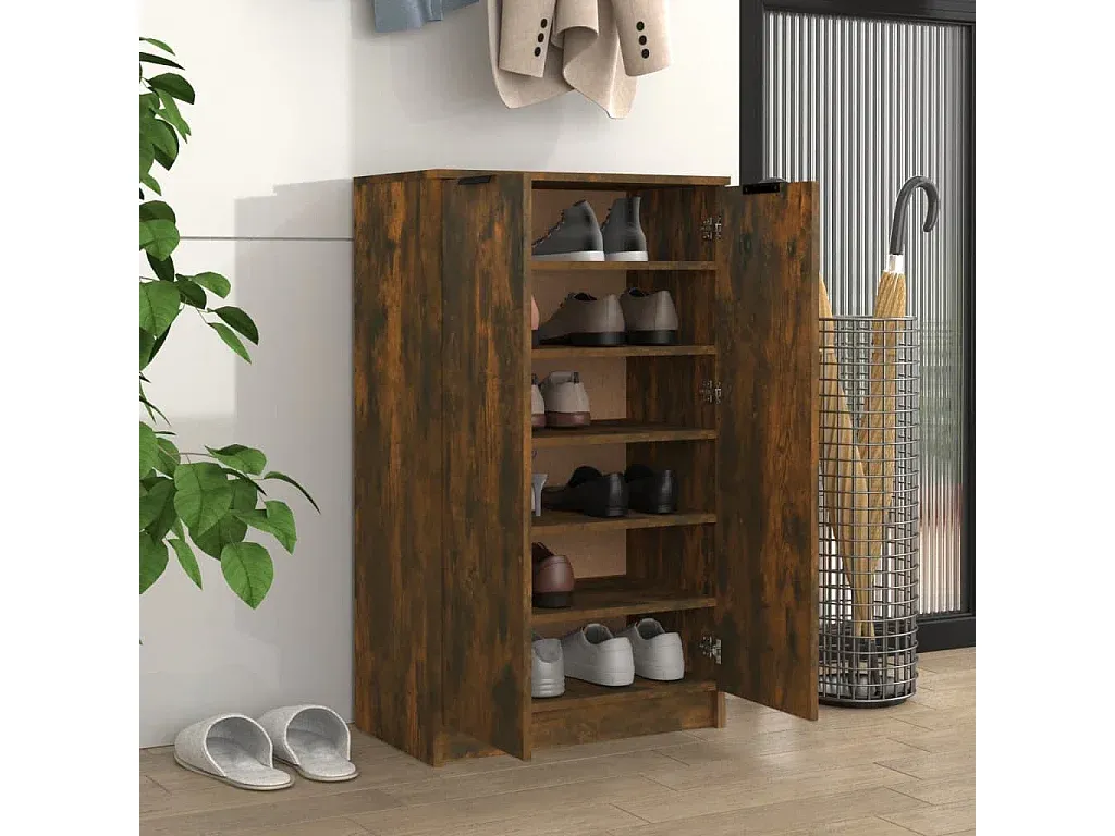 Moderner Schuhschrank aus Räuchereiche 59x35x100 cm
