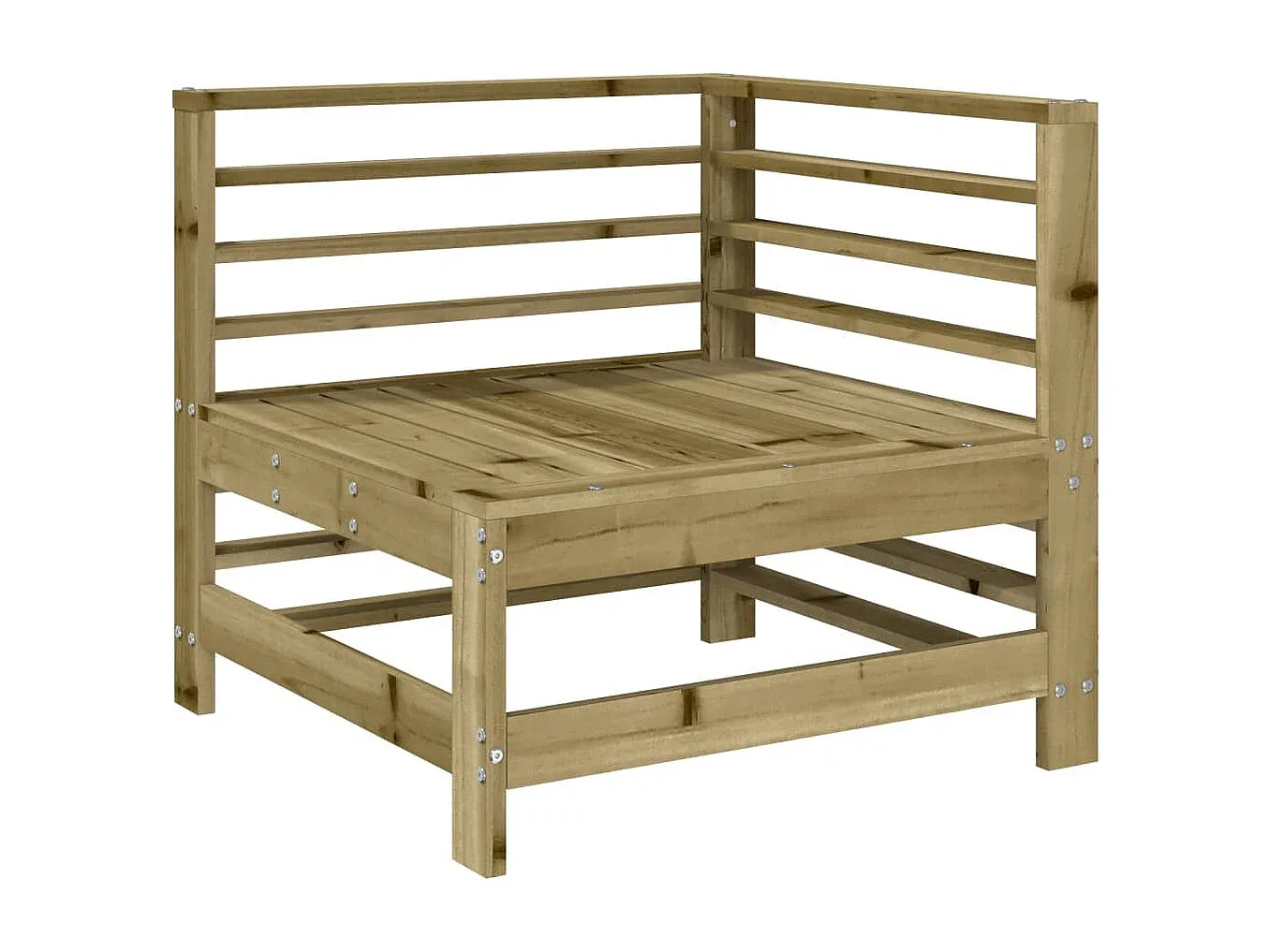 6-teilige Gartensitzgruppe aus Kiefernholz mit Sofa und Tisch