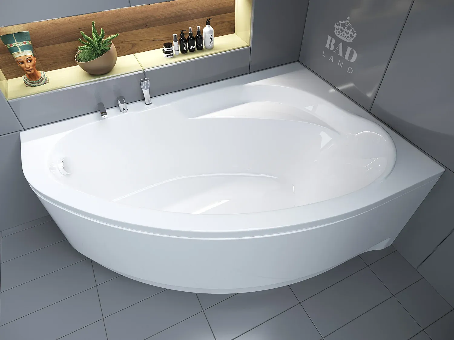 Eckbadewanne 150x100 cm mit Verkleidung
