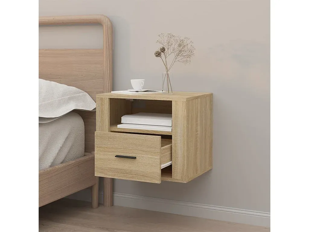 Wandmontierter Nachttisch aus Sonoma-Eiche, 50x36x40 cm