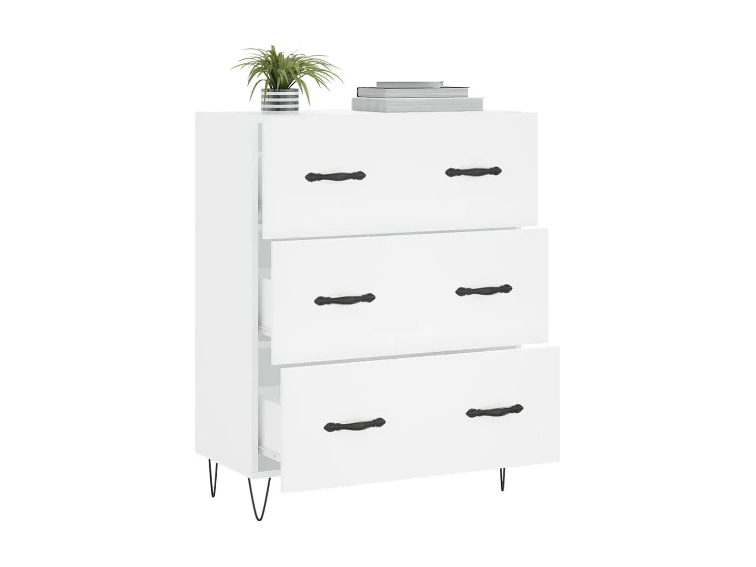 Moderne Weiße Anrichte aus Holzwerkstoff 69,5x34x90 cm