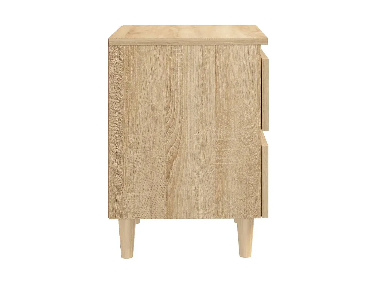 Moderner Nachttisch mit Kiefernholz-Beinen, Sonoma-Eiche, 40x35x50 cm