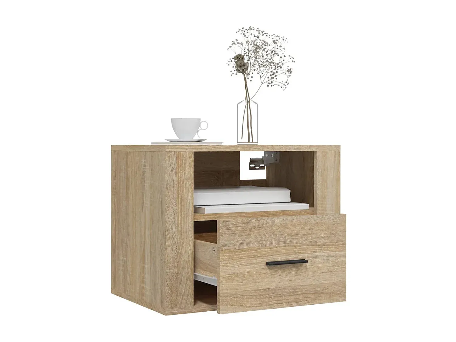 Wandmontierter Nachttisch aus Sonoma-Eiche, 50x36x40 cm