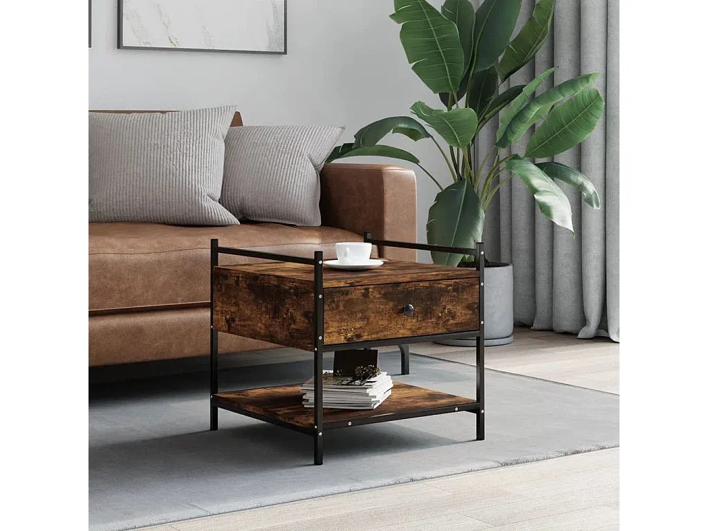 Moderner Couchtisch aus Räuchereiche, 50x50x50 cm