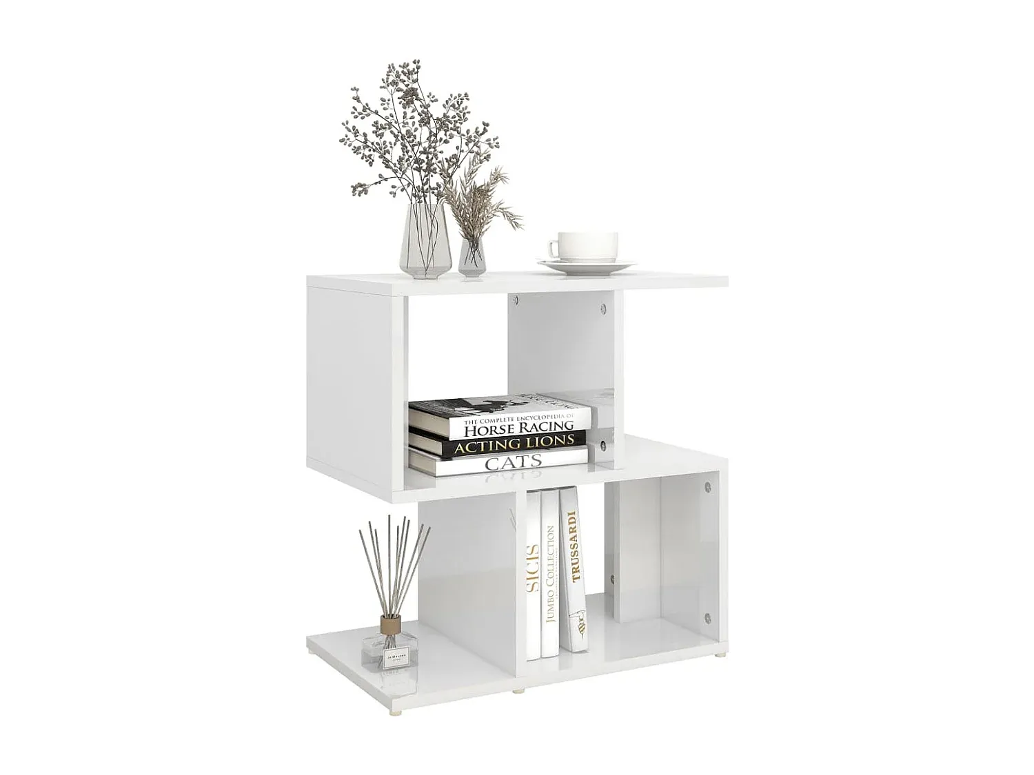 Moderne Nachttische, Hochglanz, Weiß, 50x30x51,5 cm