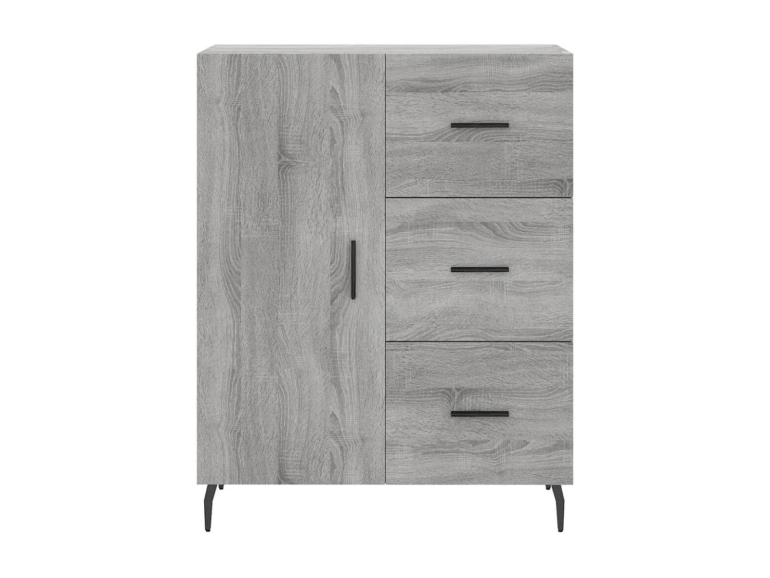 Modernes Sideboard in Grau Sonoma, 69,5x34x90 cm Holzoptik