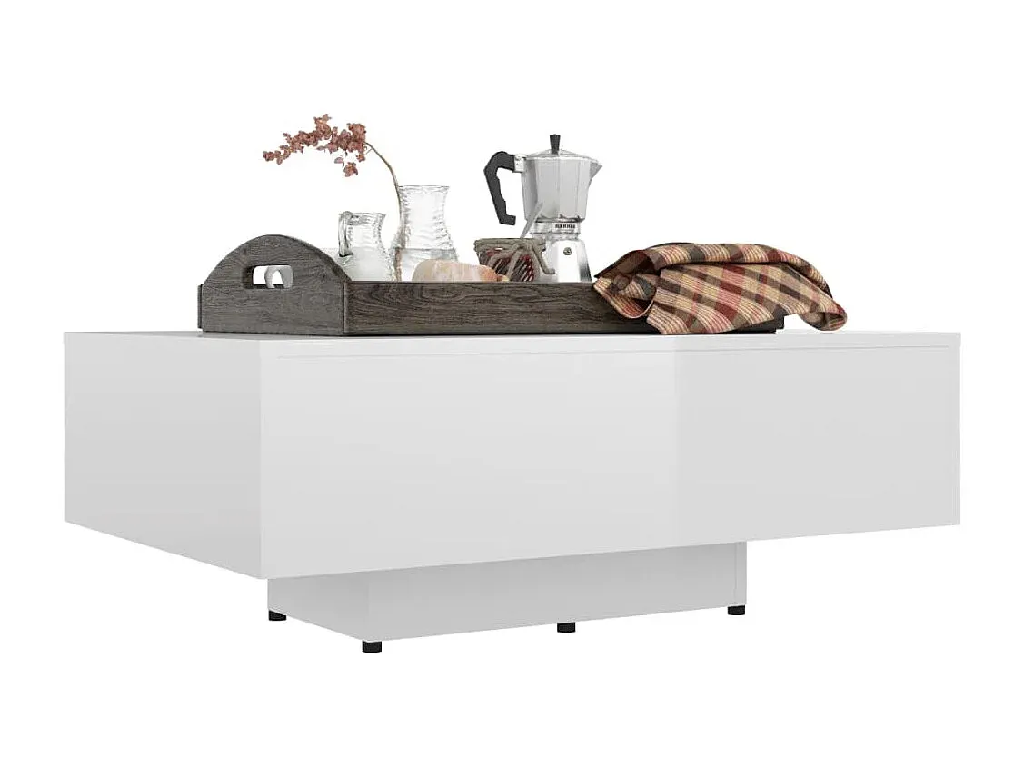 Moderner Wohnzimmertisch in Hochglanz Weiß