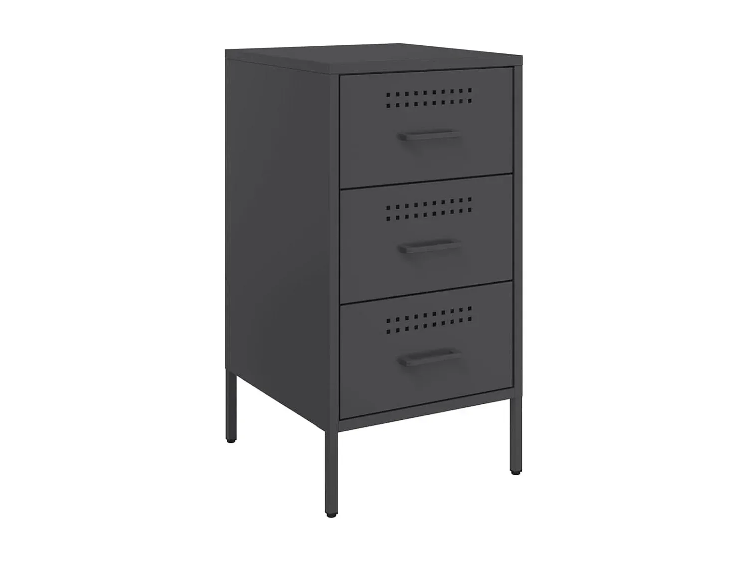 Moderne Nachttische aus Stahl in Schwarz 36x39x68 cm, 2er-Set