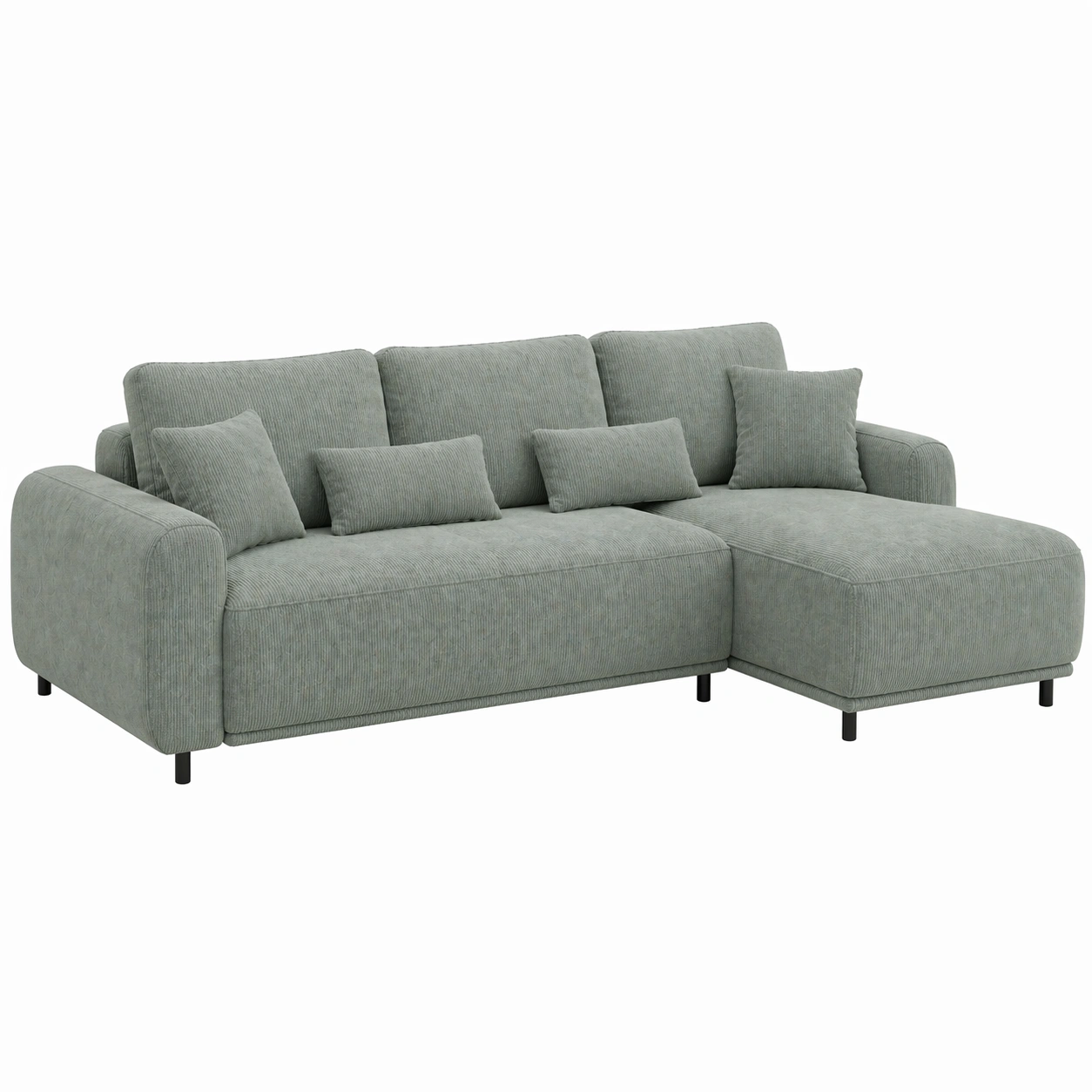 Sofá de 2 plazas con chaise longue dise?o moderno elevado en tela acanalada-cartkivo