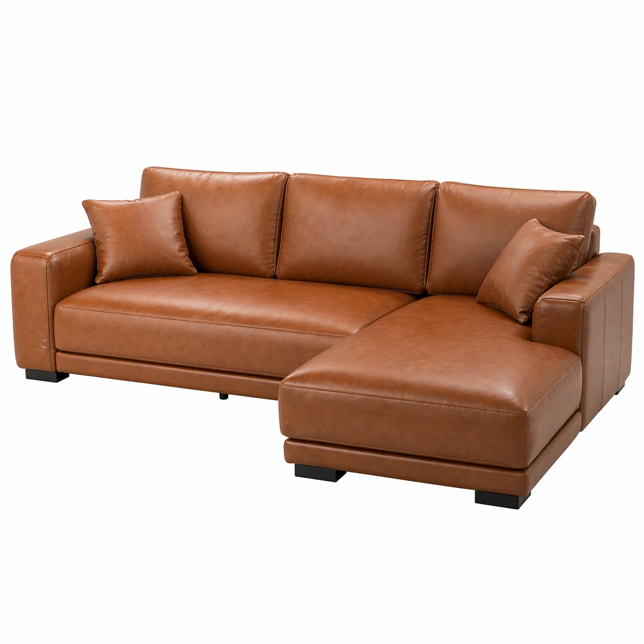 Sofá esquinero de 5 plazas con chaise longue en acabado cuero sintético-cartkivo