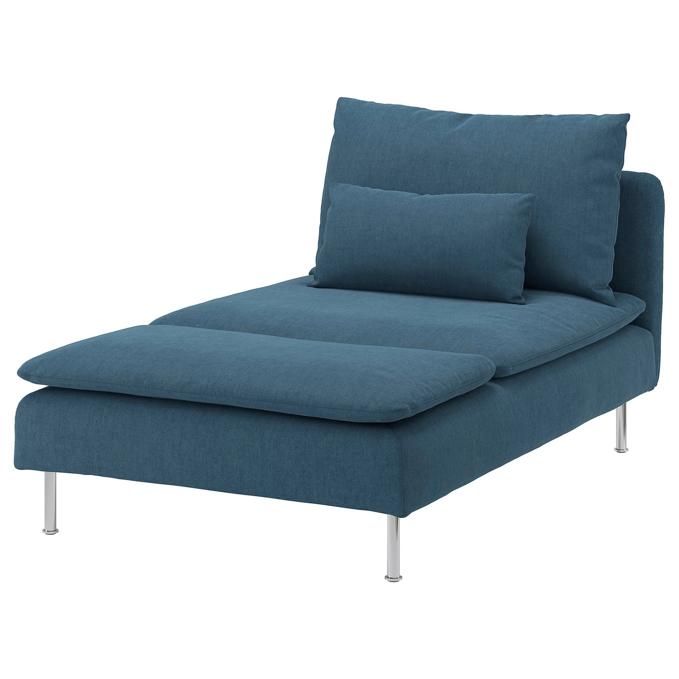 Chaise longue azul con cojines-cartkivo
