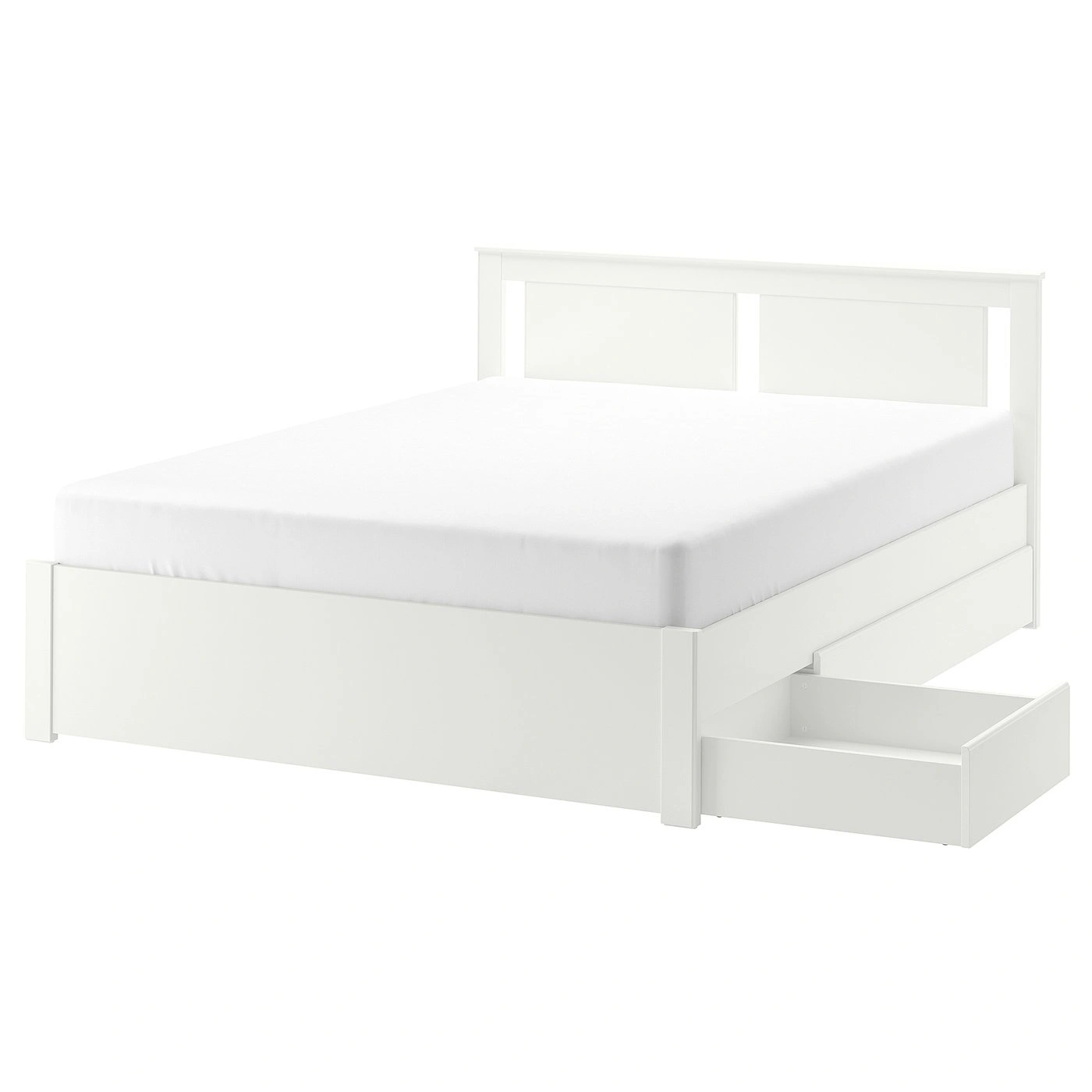 Cama marco blanca con 2 cajas de almacenamiento 140x200 cm-cartkivo