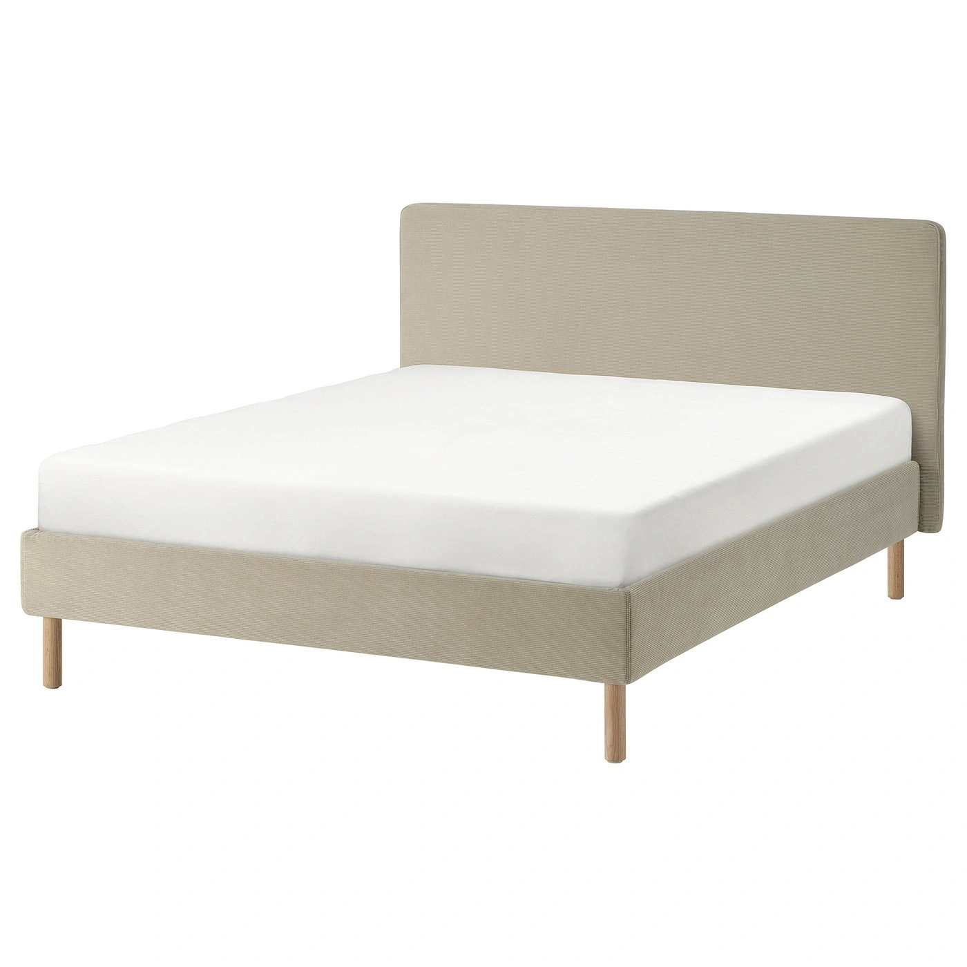 Cama tapizada beige 160x200 cm-cartkivo