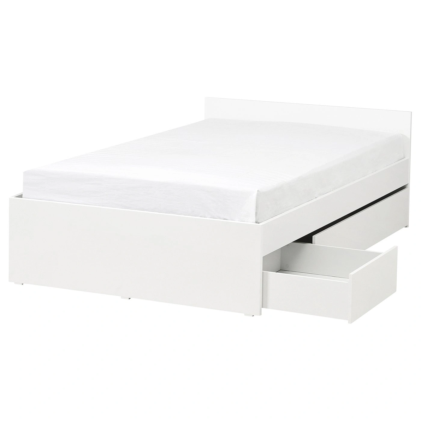 Cama marco blanca con 2 cajas de almacenamiento 140x200 cm-cartkivo