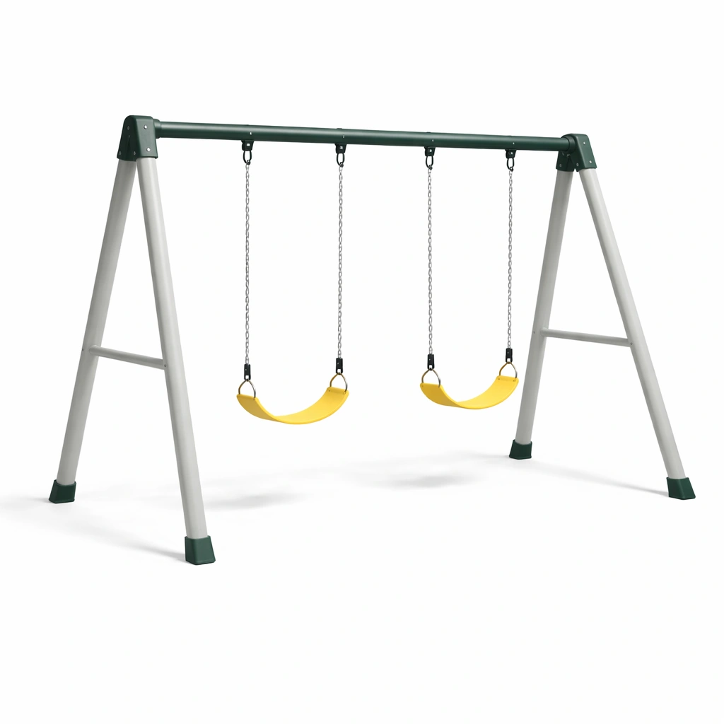 Schaukelset Metall Kunststoffsitz Gelb Grün 340x180x210 cm-NESTCAXIS