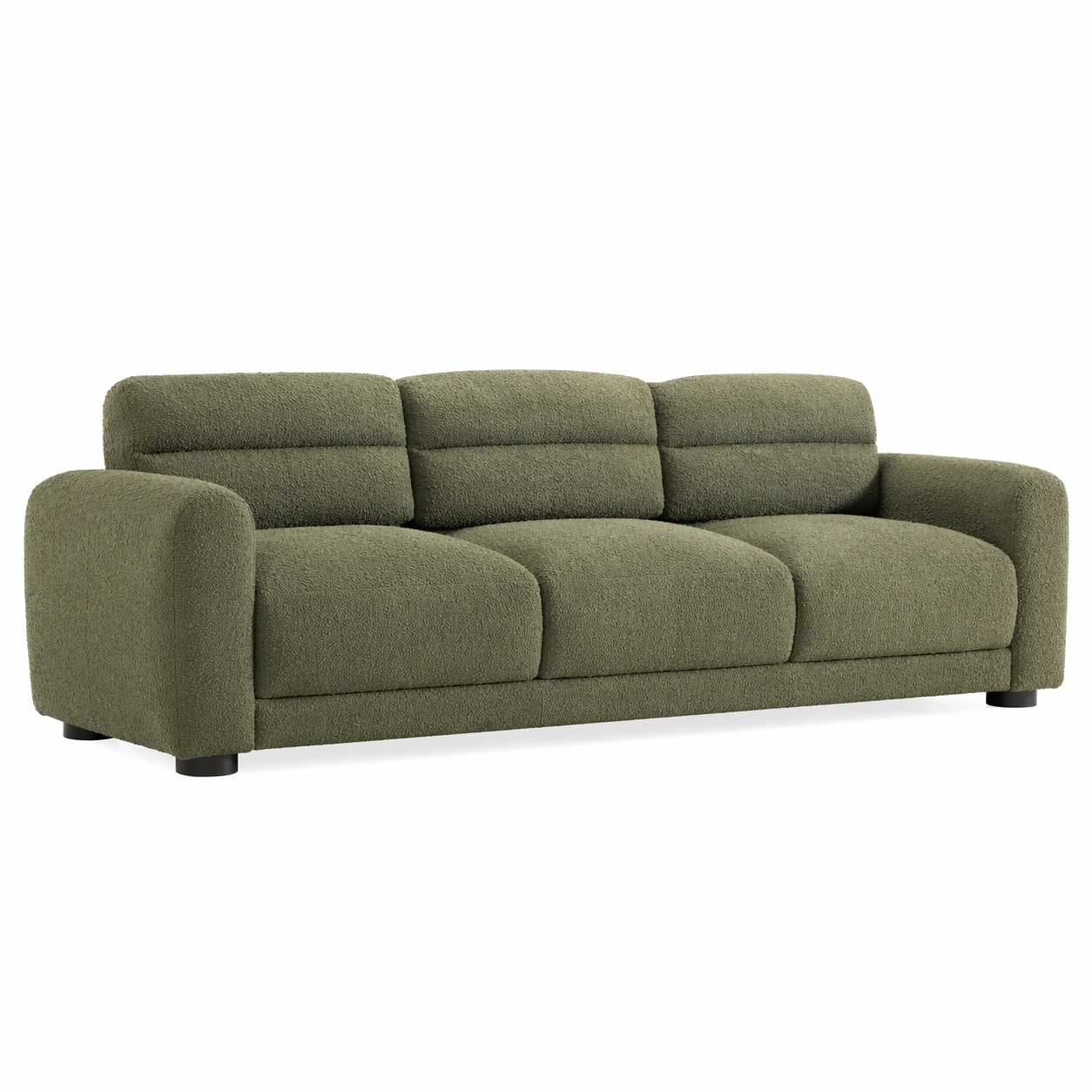 Sofa Bouclé Stoff Olivgrün-NESTCAXIS